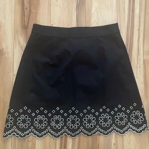 Derek Lam 10 Crosby Midnight Cotton w/Eyelet Embroidery skirt